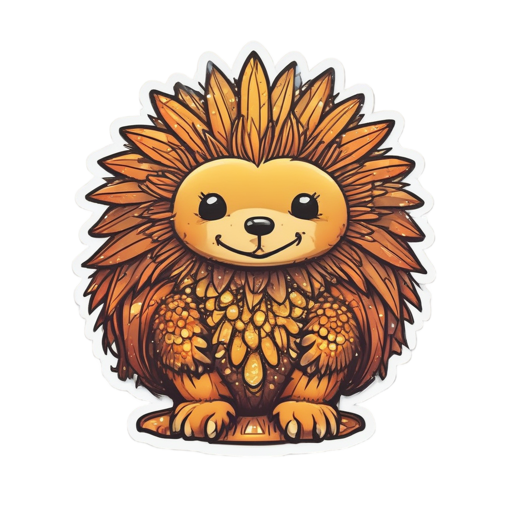 Disco Ball Hedgehog — woodland nursery stickers