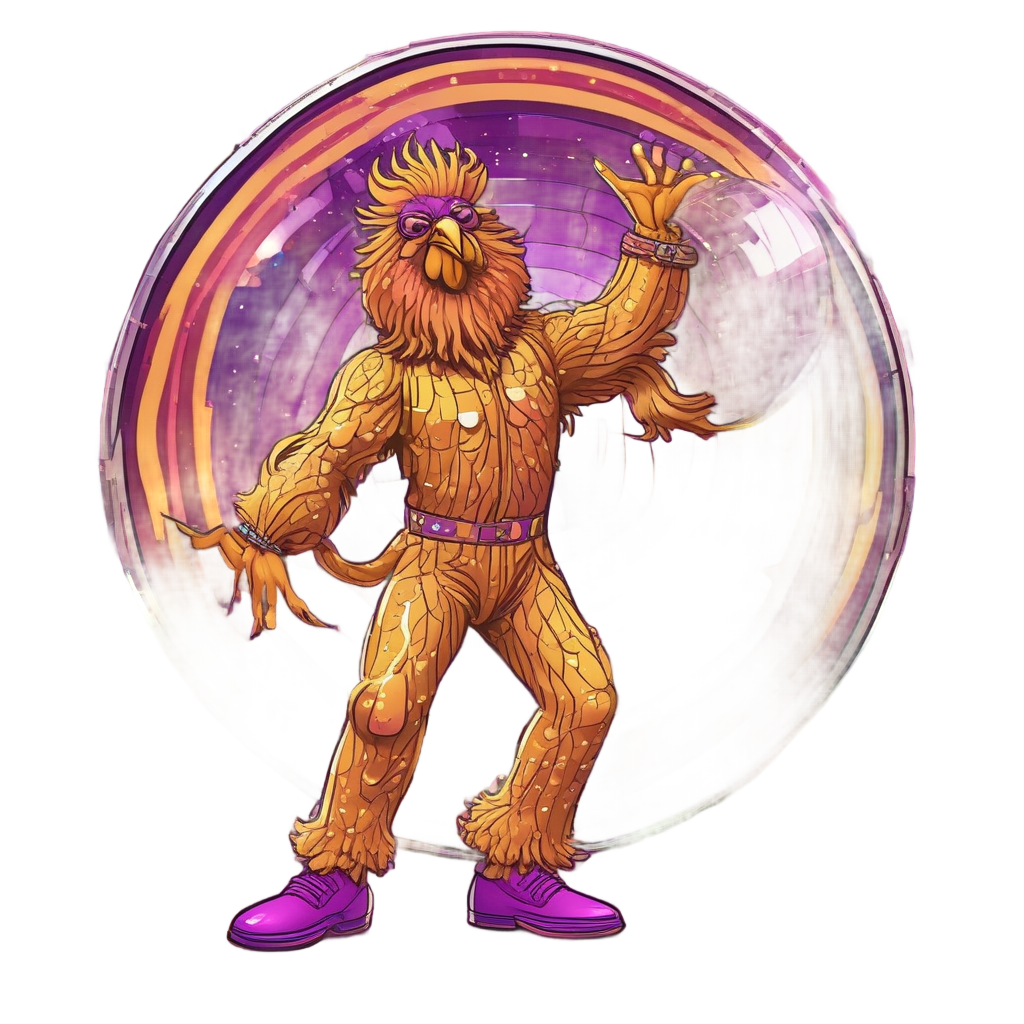 Disco Chicken Funky Dance — farm animals stickers