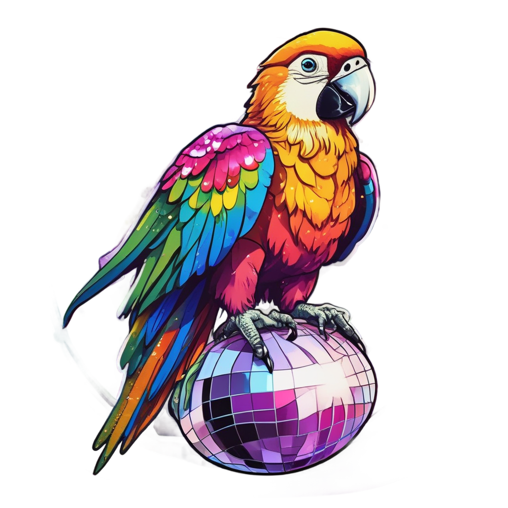 Disco Dancer Parrot — birds stickers