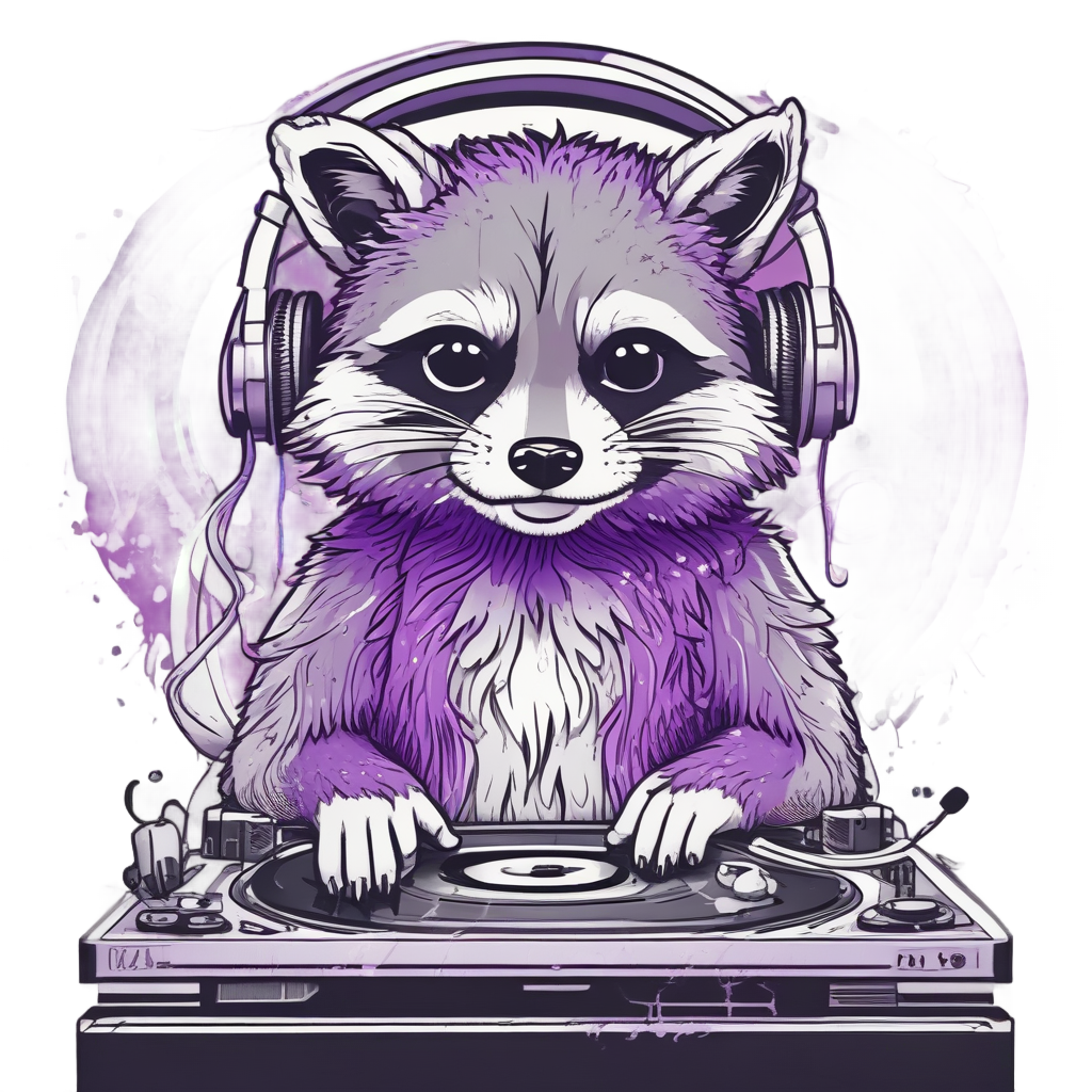 DJ Raccoon Beats — woodland nursery stickers