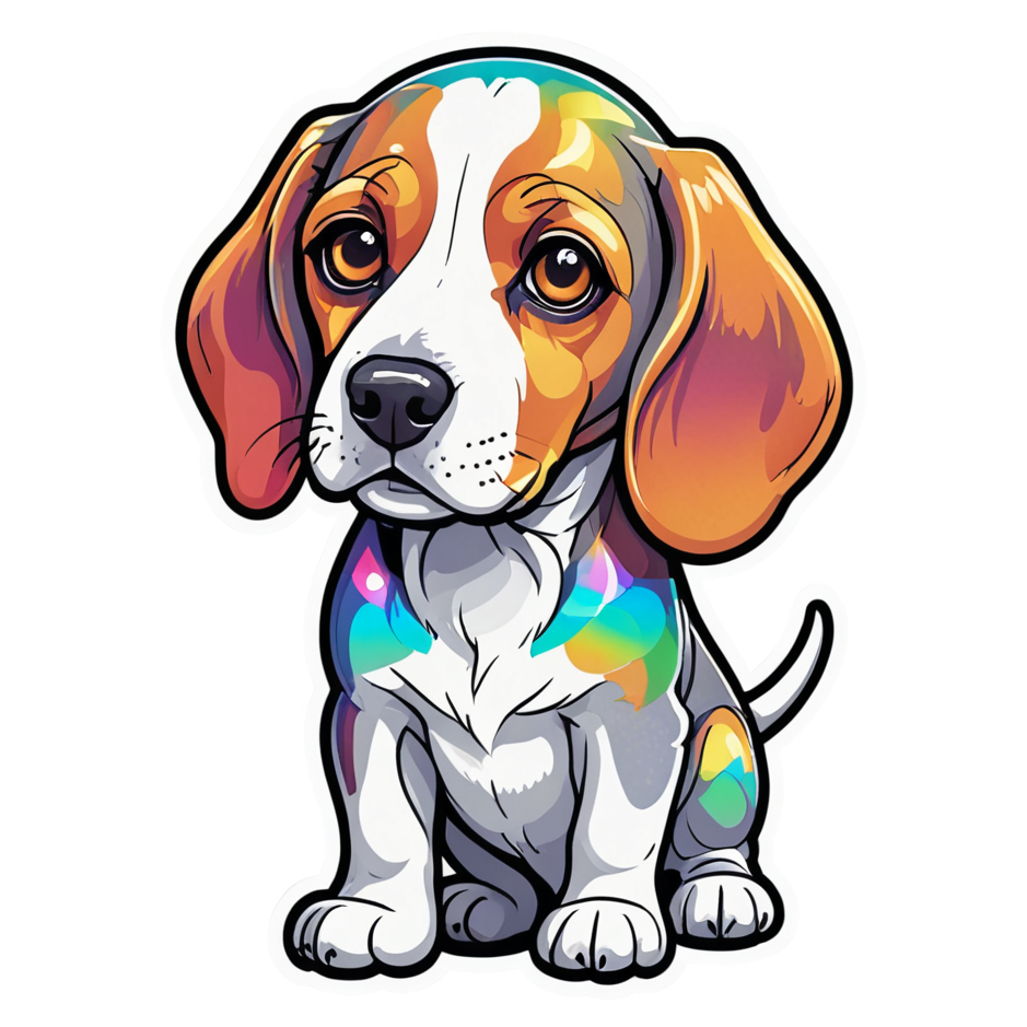 Beagle (holographic) — dog stickers