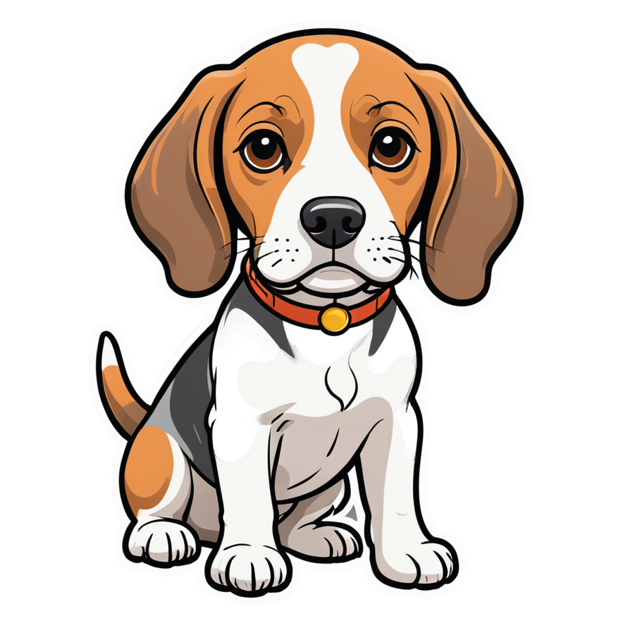 Beagle (lineart) — dog stickers