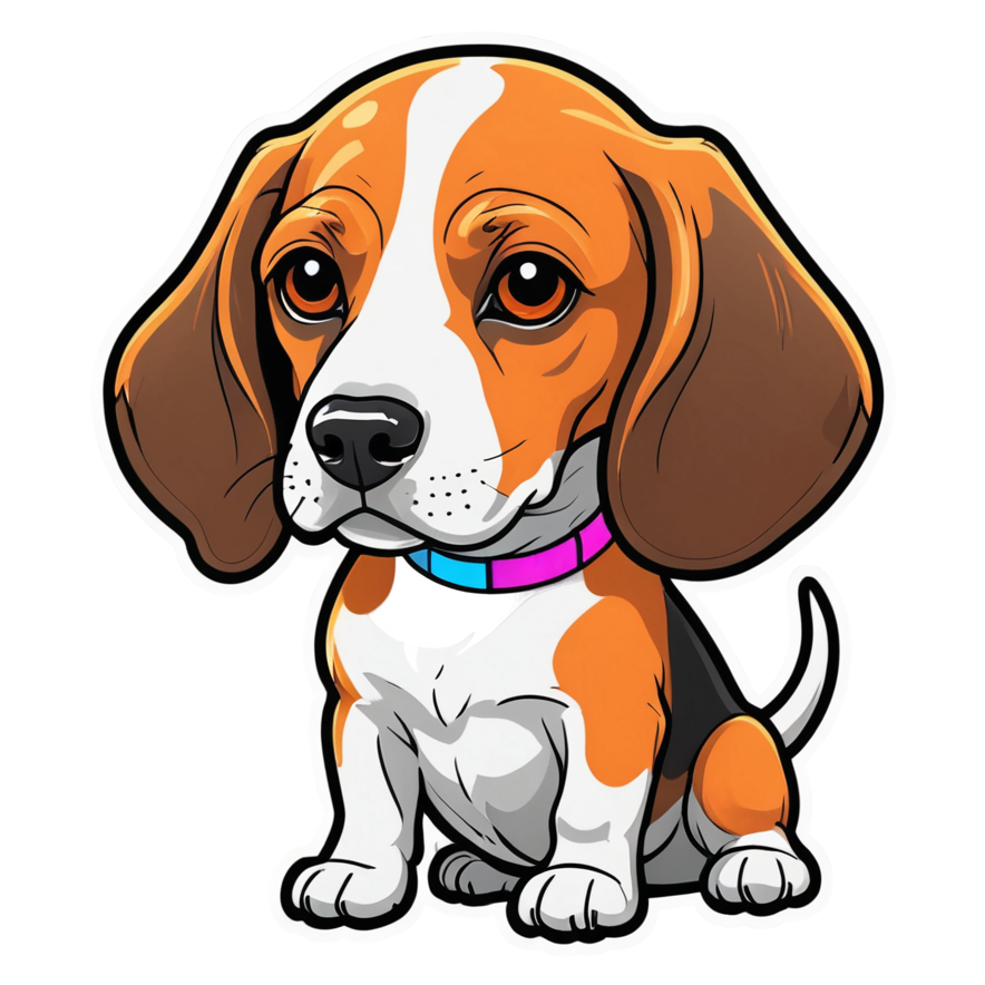 Beagle (neon) — dog stickers