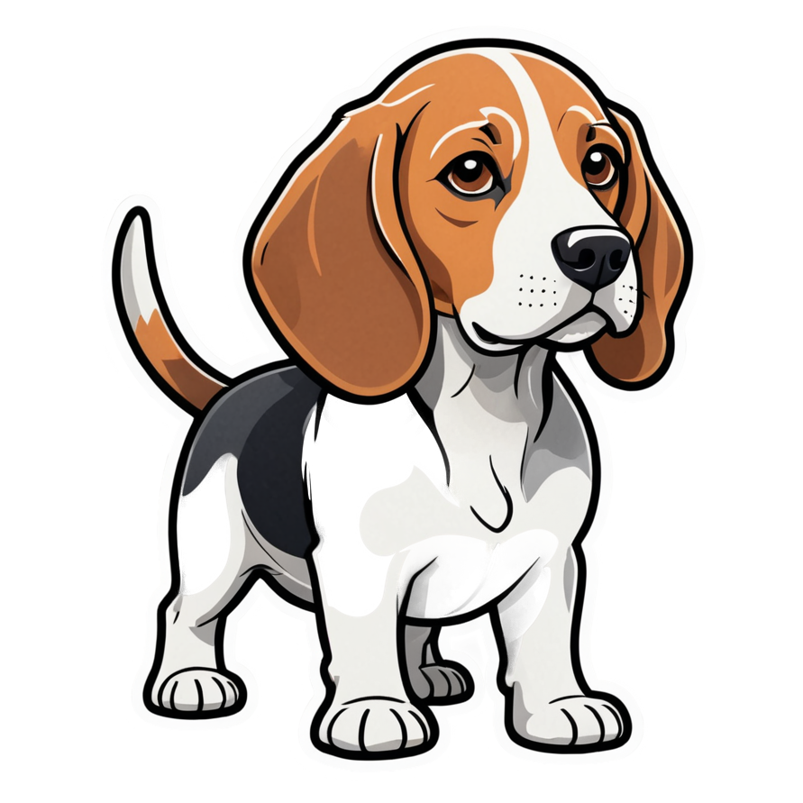 Beagle (papercut) — dog stickers