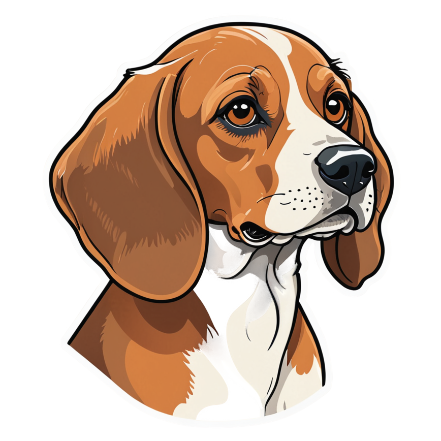 Beagle (retro) — dog stickers