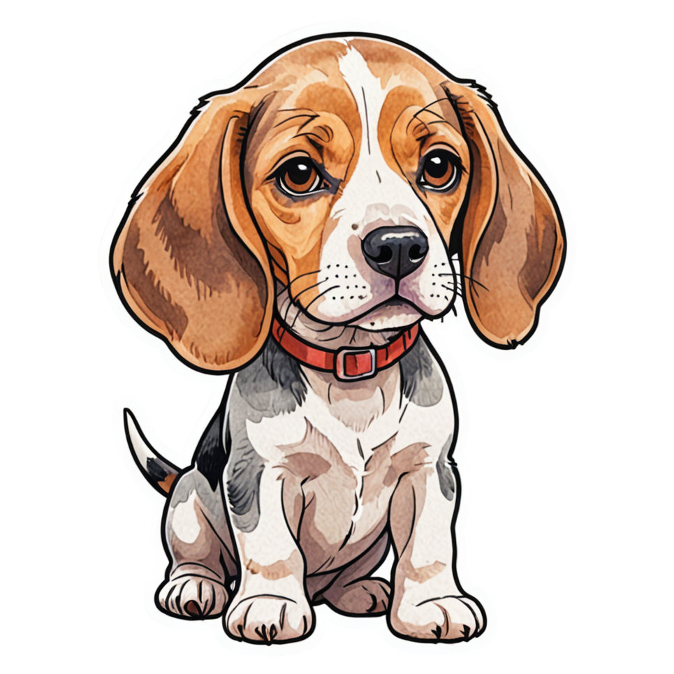 Beagle (watercolor) — dog stickers