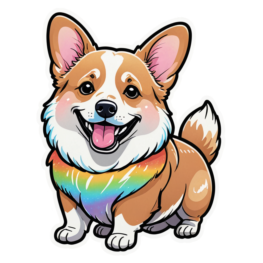 Corgi (holographic) — dog stickers