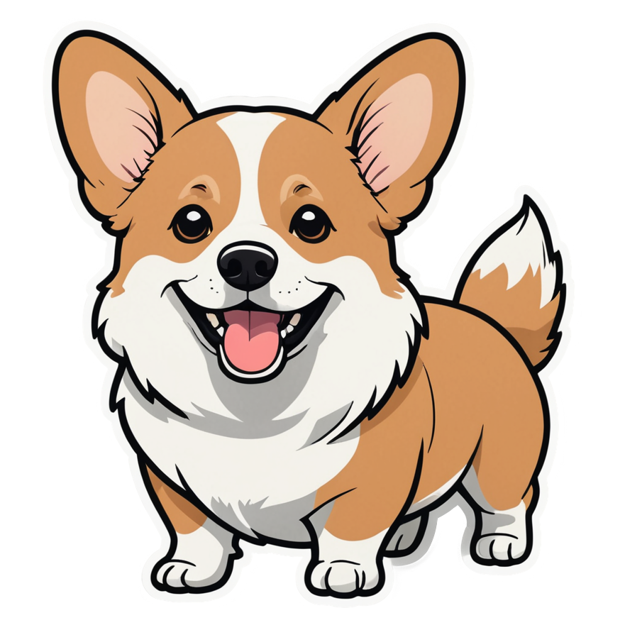 Corgi (lineart) — dog stickers