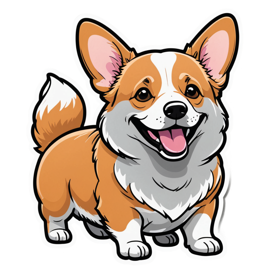 Corgi (neon) — dog stickers