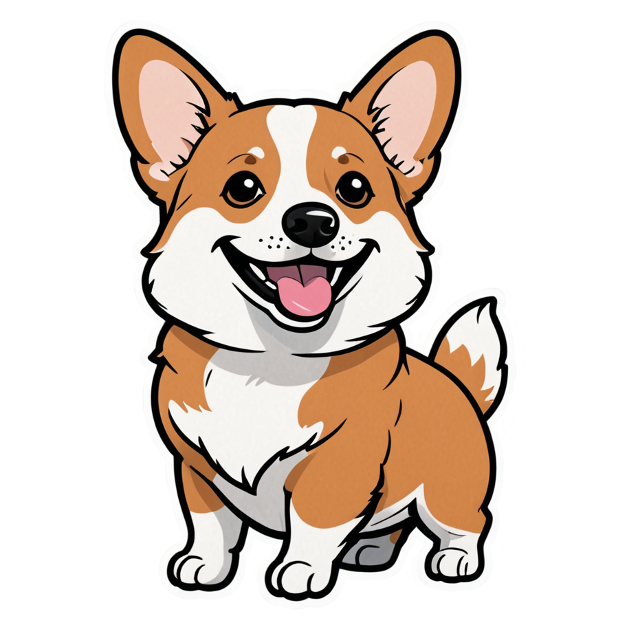 Corgi (papercut) — dog stickers