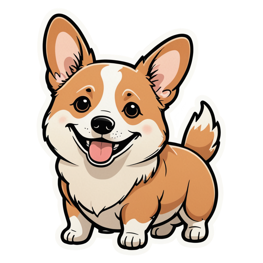 Corgi (retro) — dog stickers