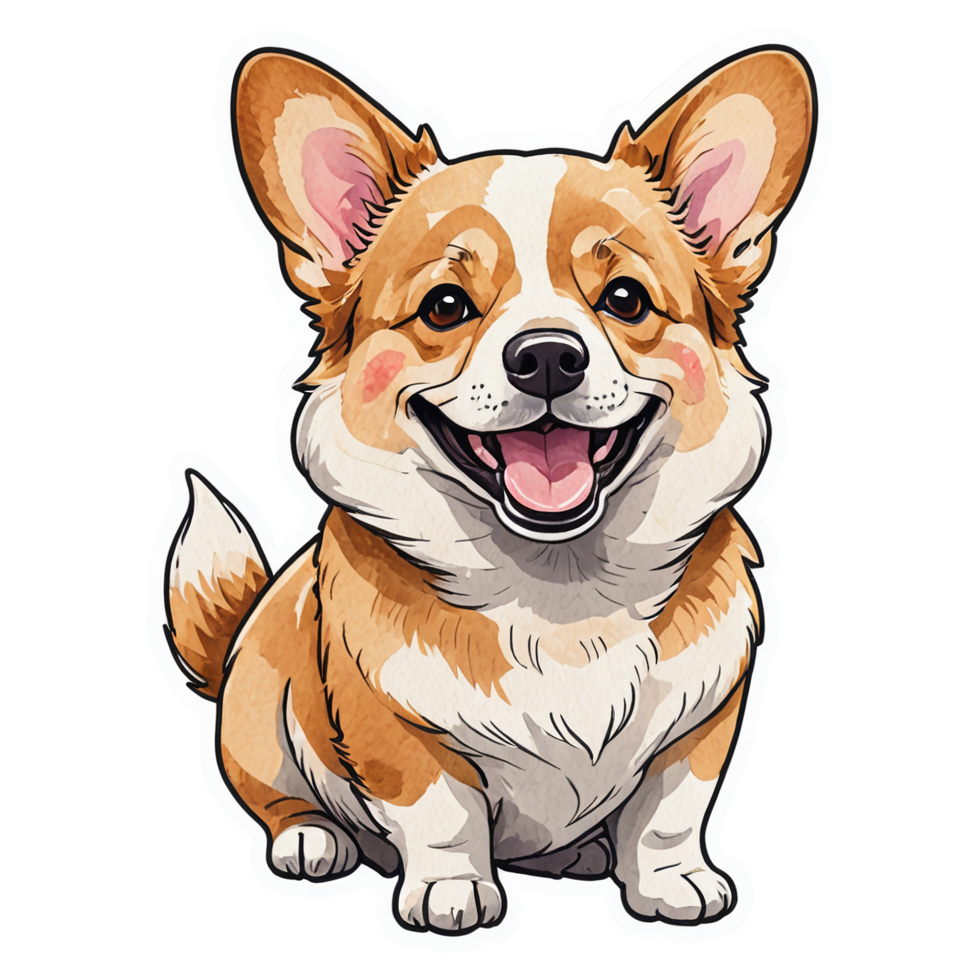 Corgi (watercolor) — dog stickers
