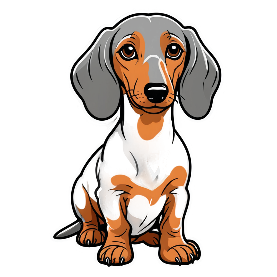 Dachshund (lineart) — dog stickers