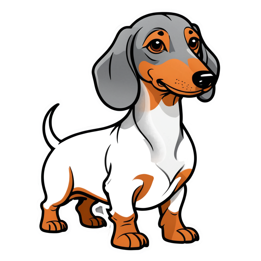 Dachshund (papercut) — dog stickers