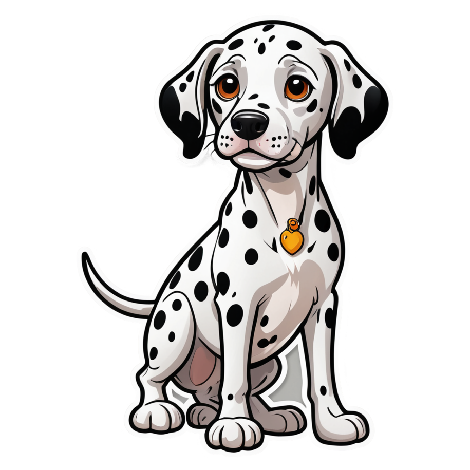 Dalmatian (lineart) — dog stickers