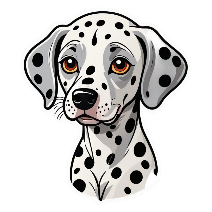 Dalmatian (papercut) — dog stickers