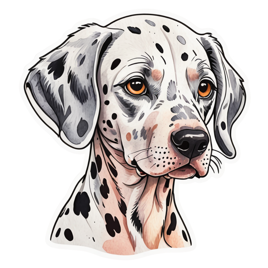 Dalmatian (watercolor) — dog stickers
