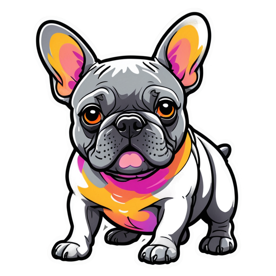 Frenchie (neon) — dog stickers