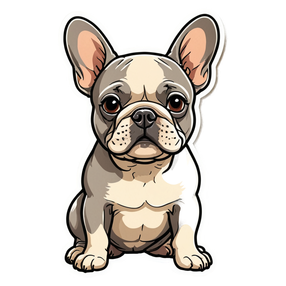 Frenchie (retro) — dog stickers