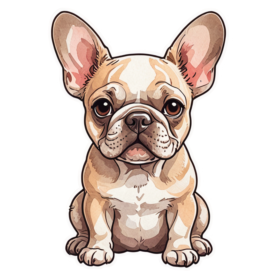 Frenchie (watercolor) — dog stickers