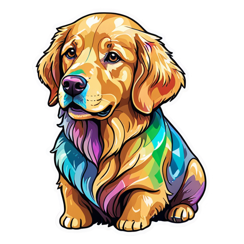 Golden Retriever (holographic) — dog stickers