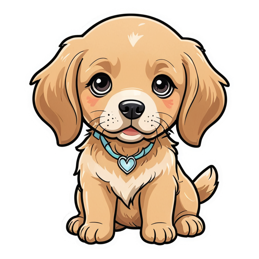 Golden Retriever (kawaii) — dog stickers