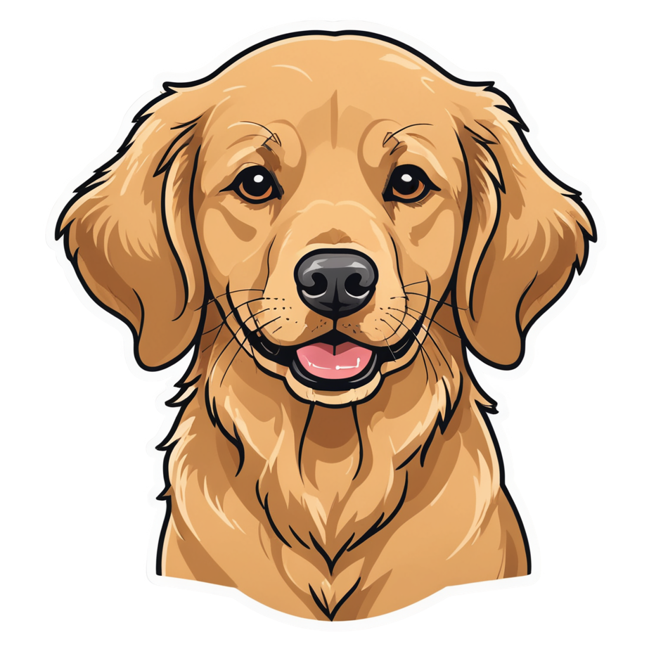 Golden Retriever (lineart) — dog stickers