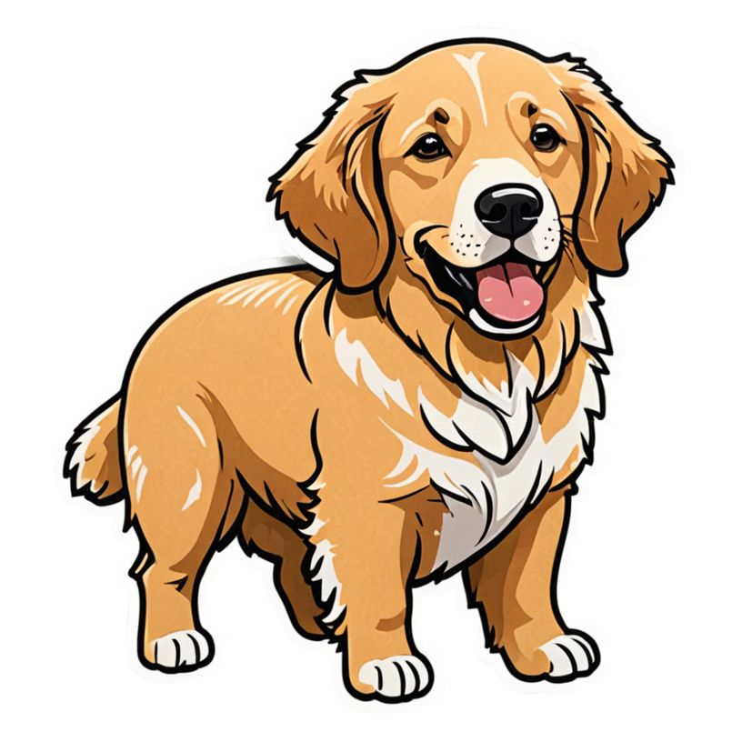 Golden Retriever (papercut) — dog stickers