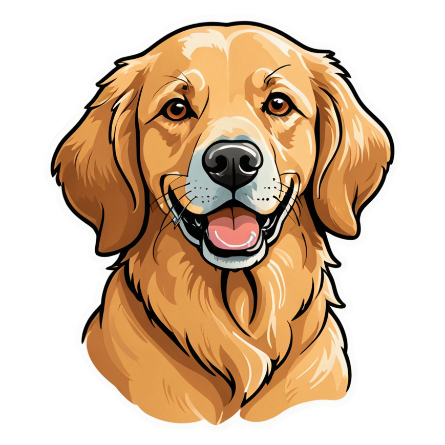 Golden Retriever (retro) — dog stickers