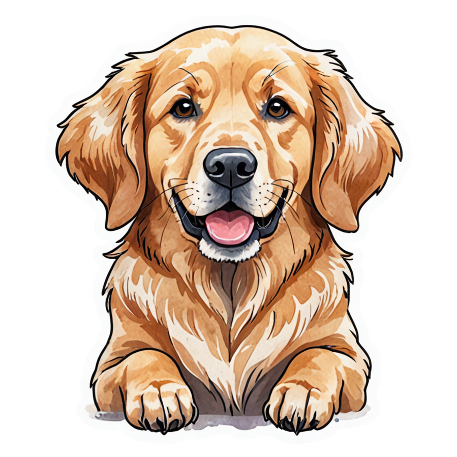 Golden Retriever (watercolor) — dog stickers