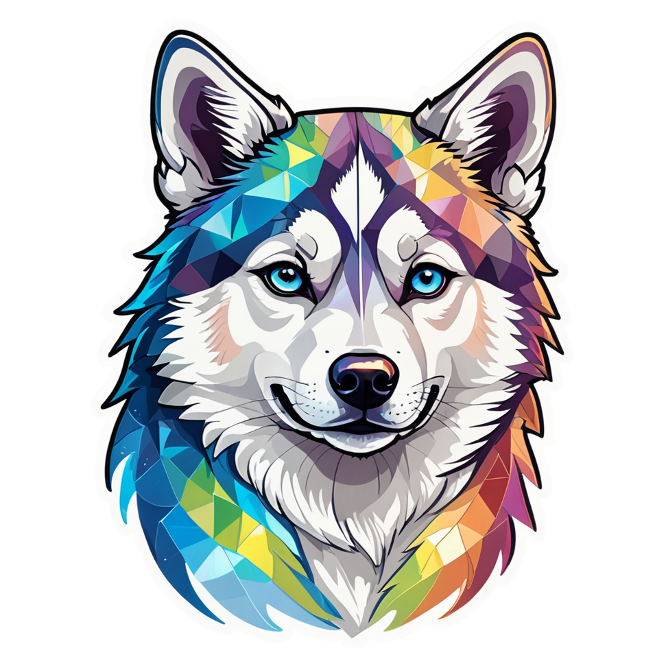 Husky (holographic) — dog stickers