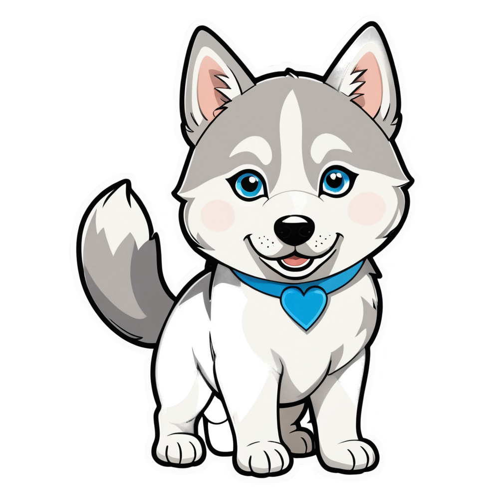 Husky (papercut) — dog stickers