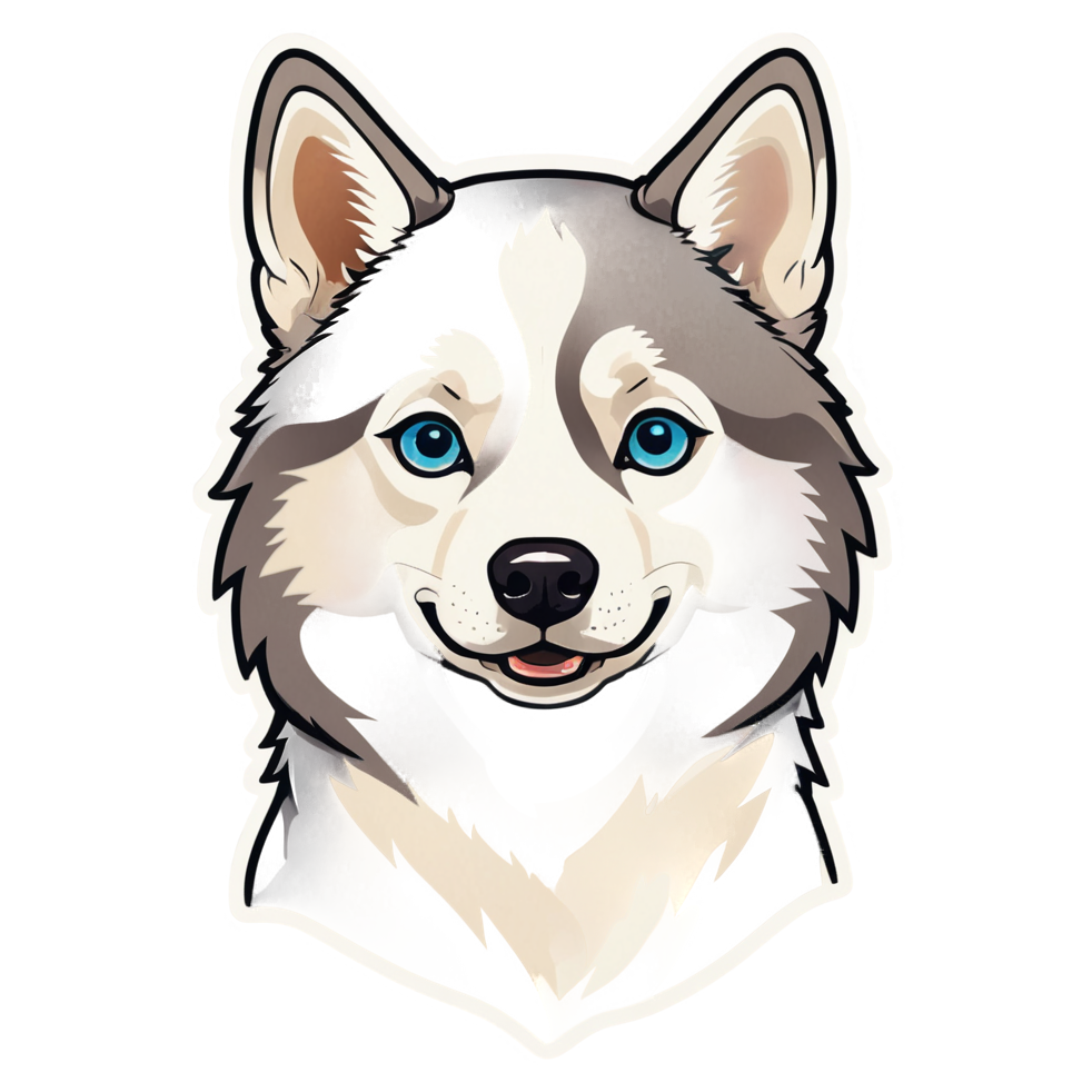 Husky (retro) — dog stickers