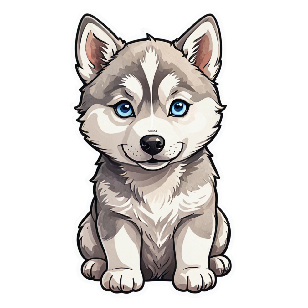 Husky (watercolor) — dog stickers