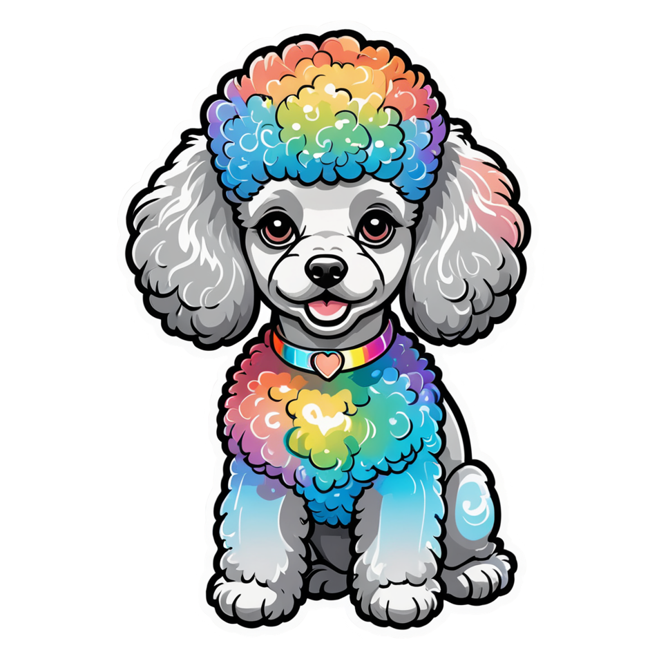 Poodle (holographic) — dog stickers