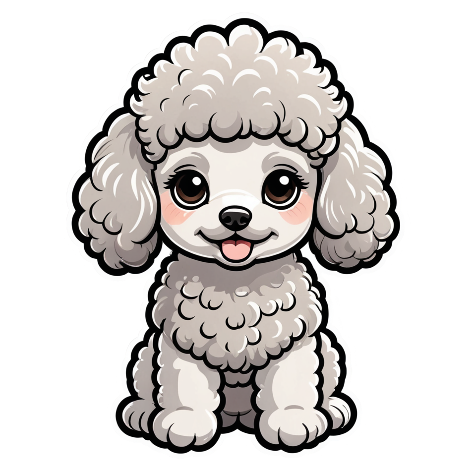 Poodle (kawaii) — dog stickers