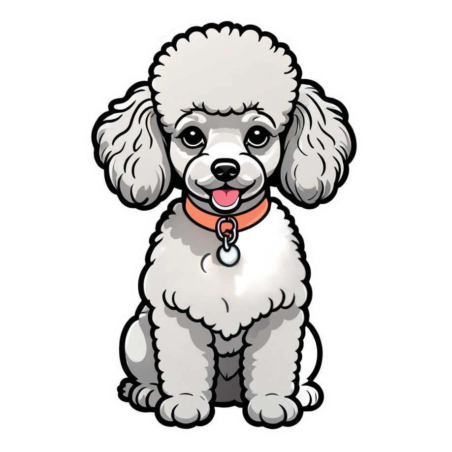 Poodle (lineart) — dog stickers