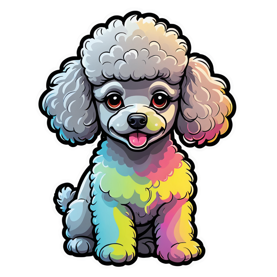 Poodle (neon) — dog stickers