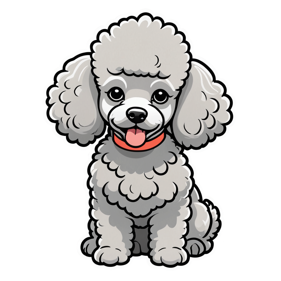 Poodle (papercut) — dog stickers