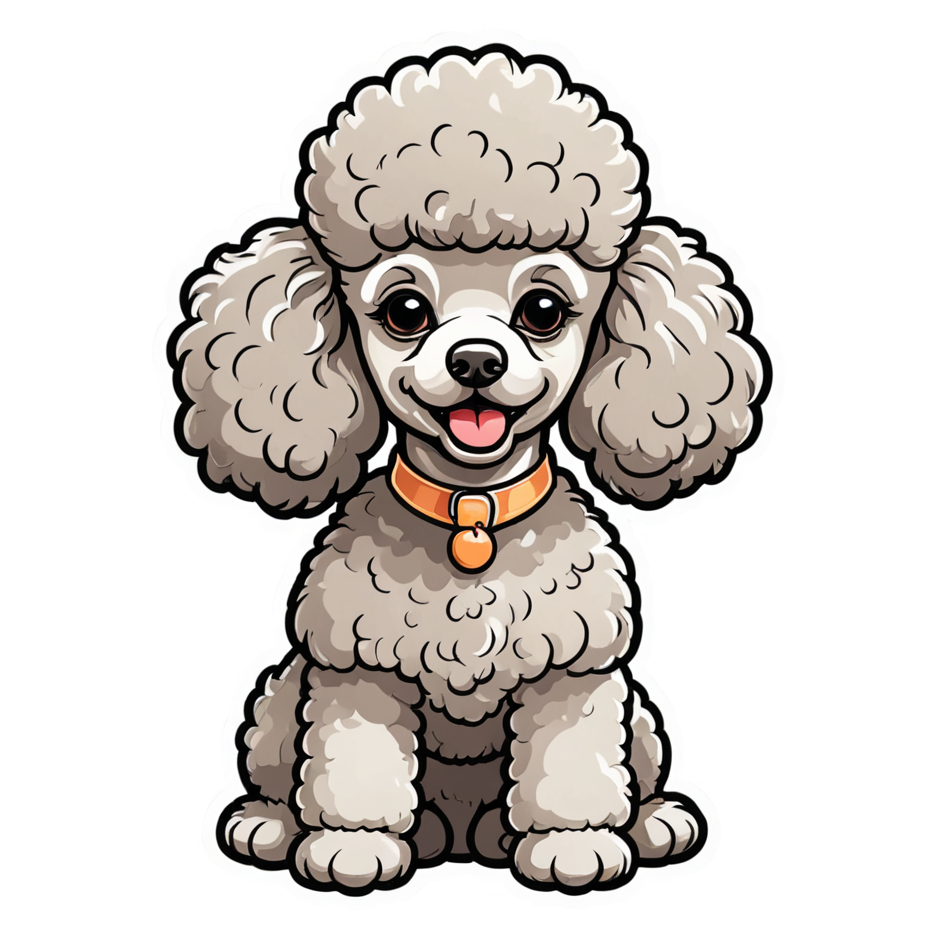 Poodle (retro) — dog stickers