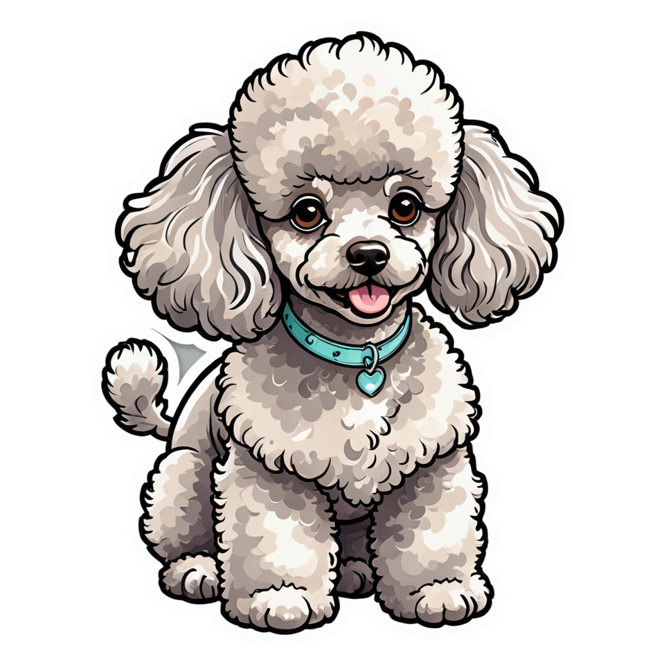 Poodle (watercolor) — dog stickers
