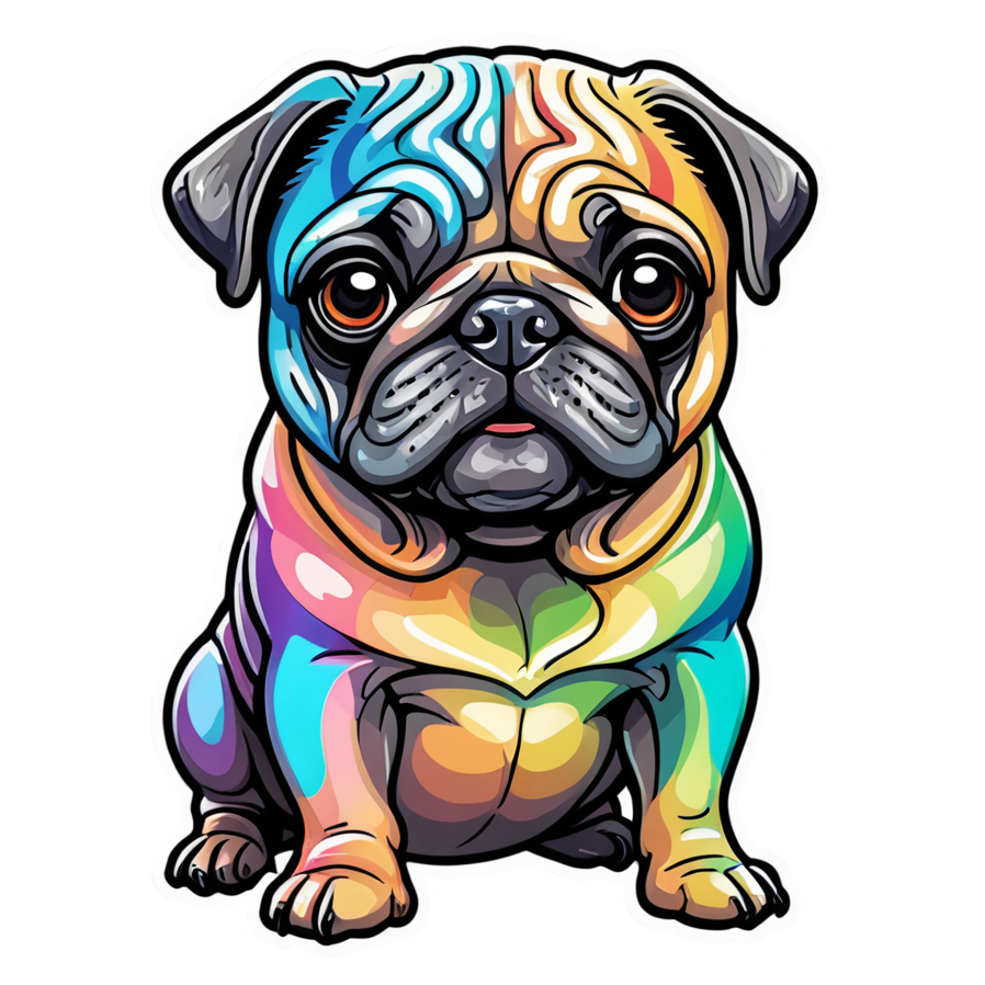 Pug (holographic) — dog stickers