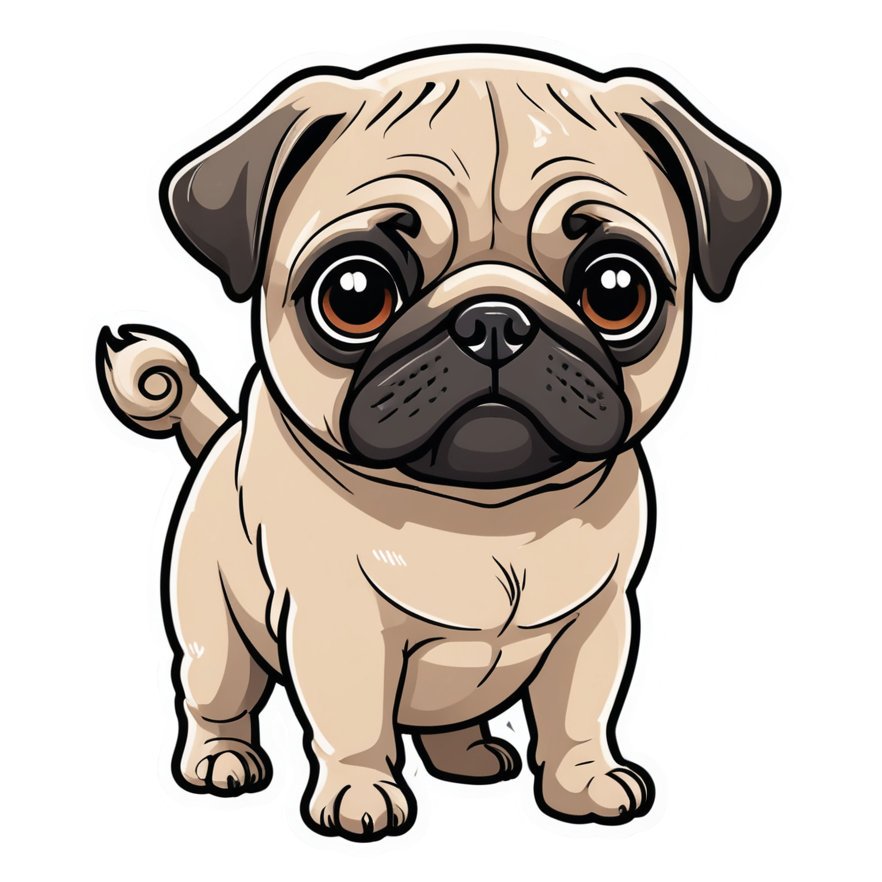 Pug (kawaii) — dog stickers