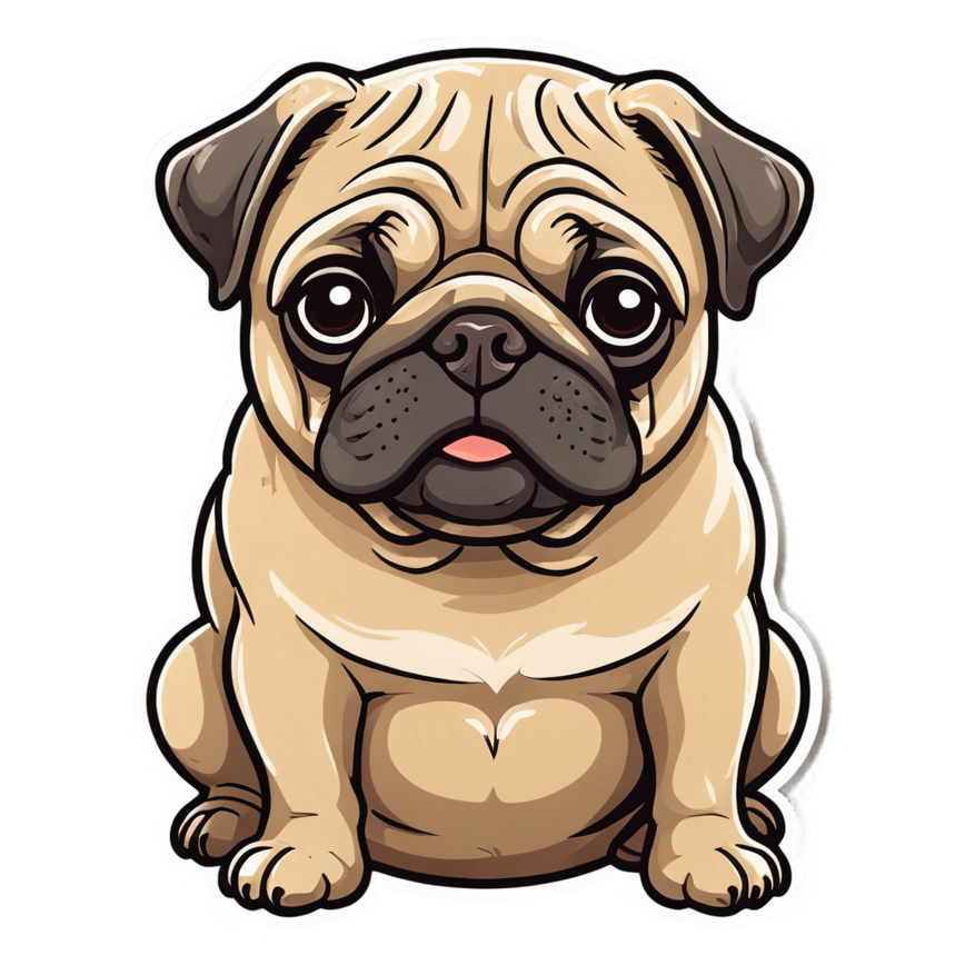 Pug (retro) — dog stickers