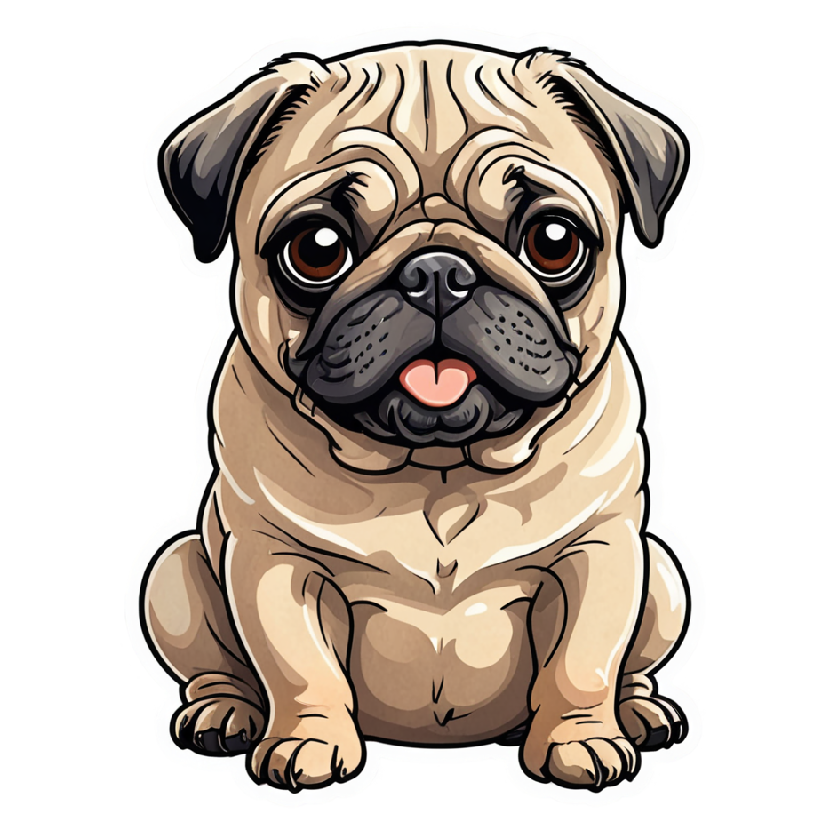 Pug (watercolor) — dog stickers