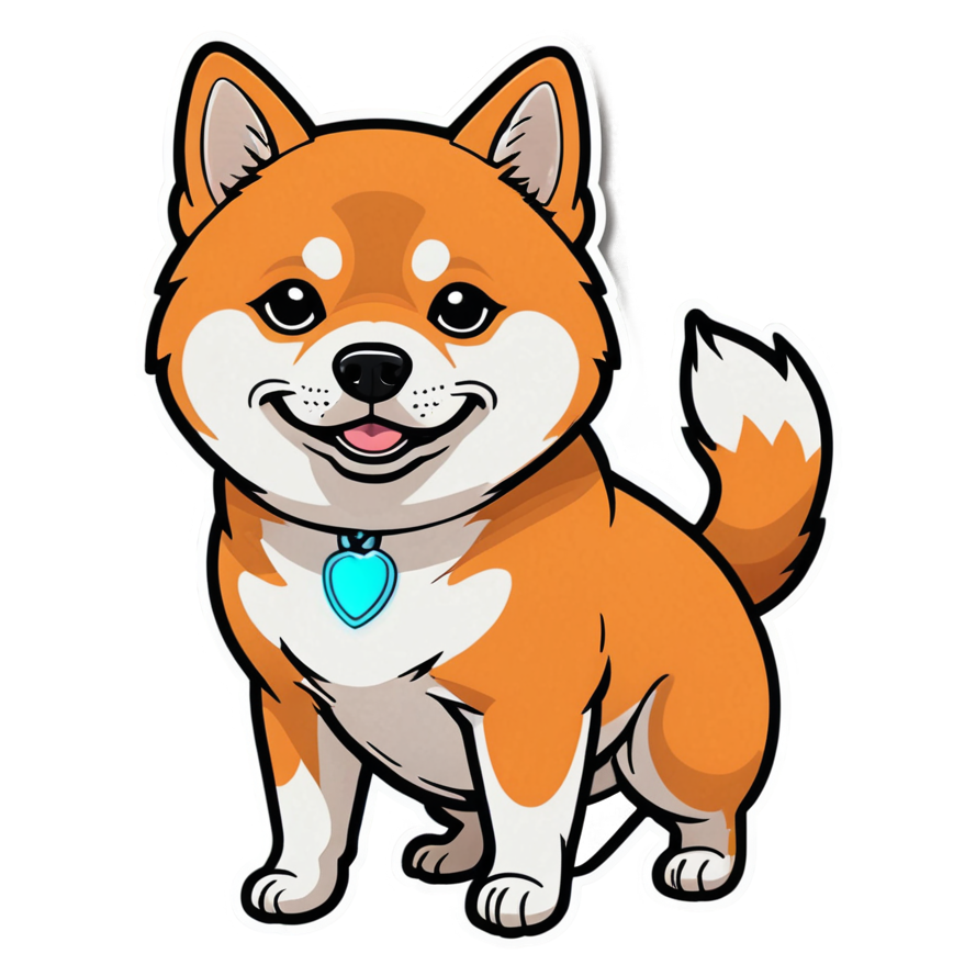 Shiba Inu (neon) — dog stickers
