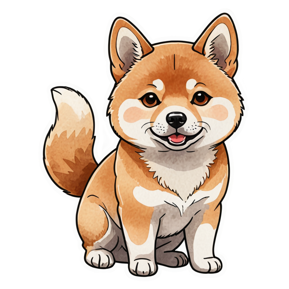 Shiba Inu (watercolor) — dog stickers
