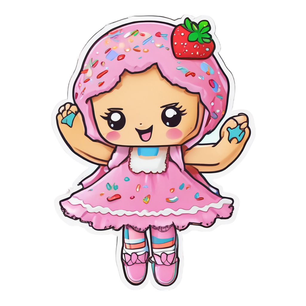 Donut Ballerina Pirouette — cute food stickers
