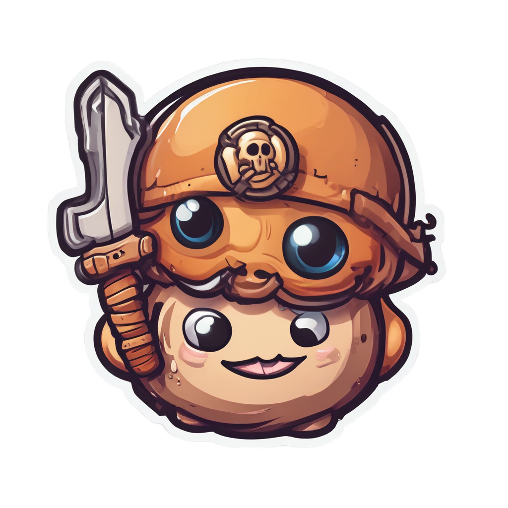 Donut Pirate with Patch — cute food stickers