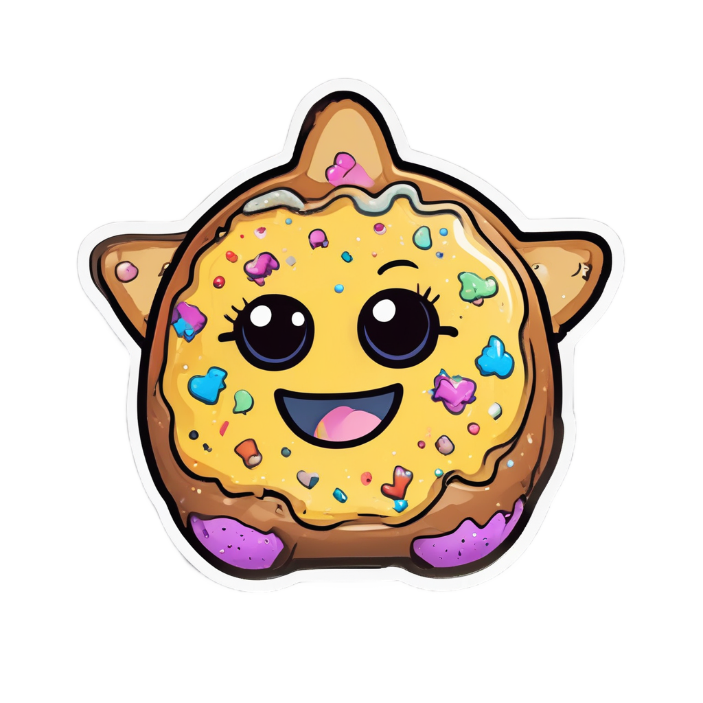 Donut with Star Wand — cute food stickers